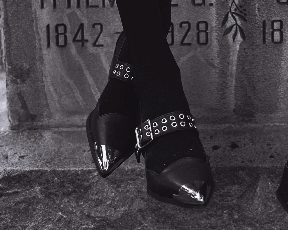 T.U.K. Shoes A3289L Black TUKskin Cuban Heel Mary Jane