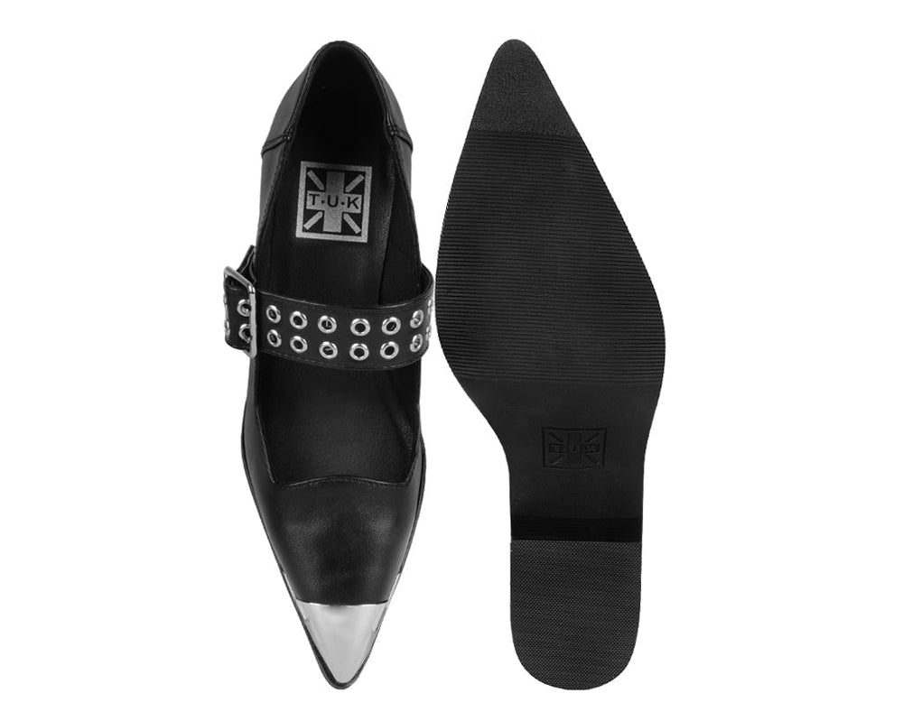 T.U.K. Shoes A3289L Black TUKskin Cuban Heel Mary Jane