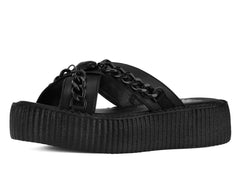 T.U.K. Shoes Black TUKskin Heart Chain Viva Mondo Sandal