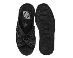 T.U.K. Shoes Black TUKskin Heart Chain Viva Mondo Sandal
