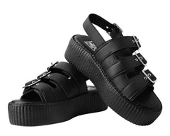 T.U.K. Shoes V9880L Black 3-Buckle Mondo Sandal