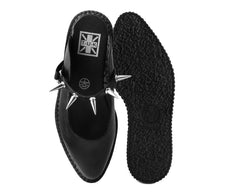 T.U.K. Shoes A9769L Black TUKskin™ Spike Strap Pointed Mule