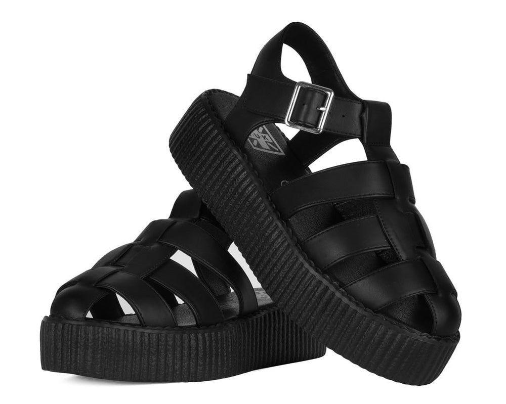 T.U.K. Shoes V3381 Black TUKskin Fisherman Mondo Sandal