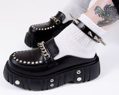 T.U.K. Shoes A3380 Black TUKskin Chain Airship Mule