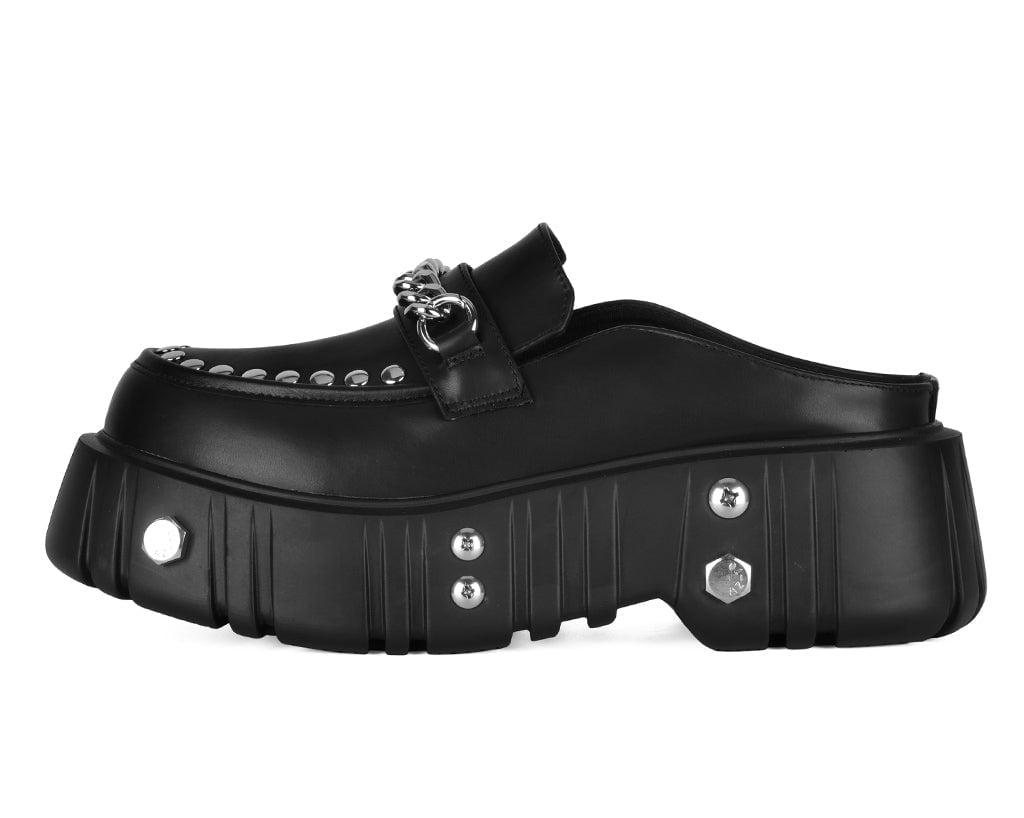 T.U.K. Shoes A3380 Black TUKskin Chain Airship Mule
