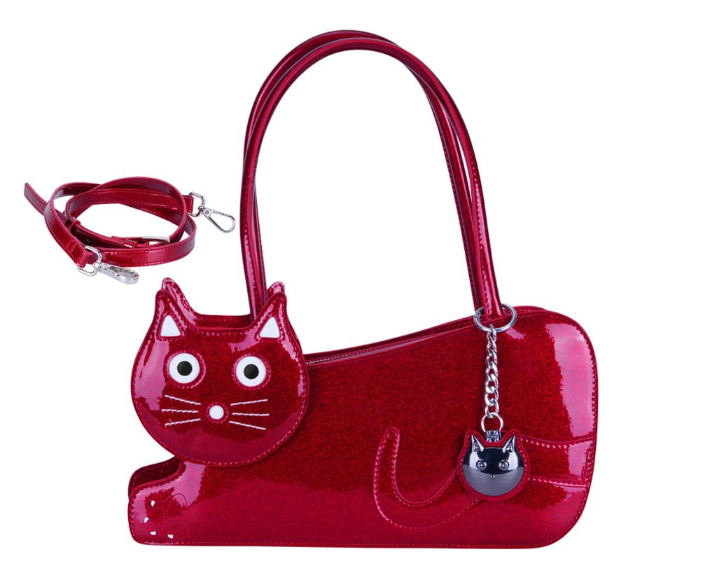 T.U.K. Shoes Red Glitter Kitty Handbag