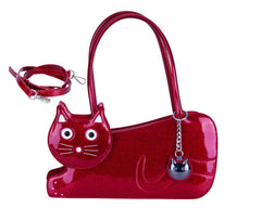 T.U.K. Shoes Red Glitter Kitty Handbag
