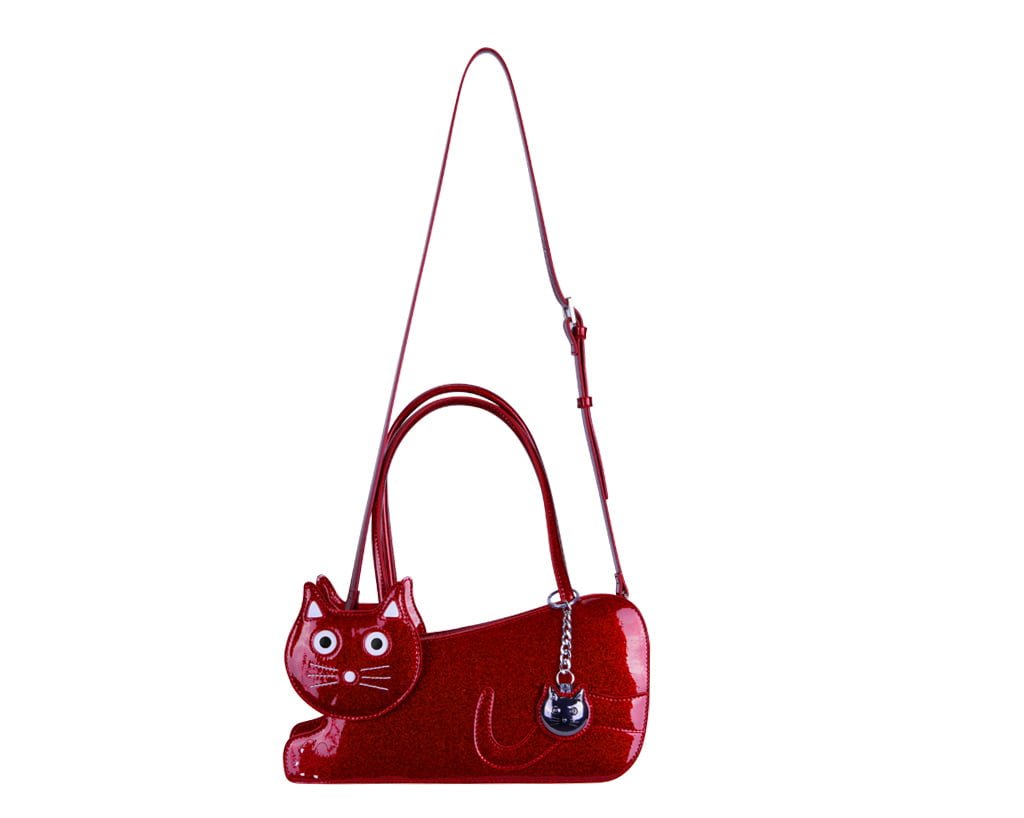 T.U.K. Shoes Red Glitter Kitty Handbag