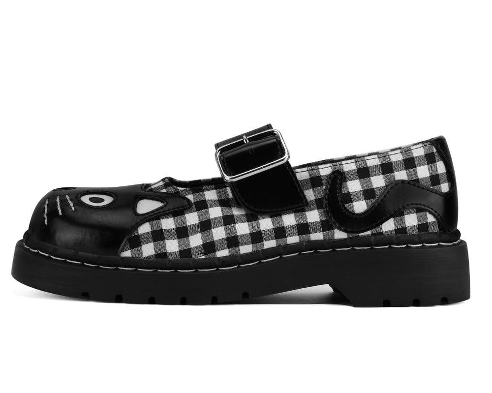 T.U.K. Shoes T2363 Black & White Gingham Kitty Mary Jane