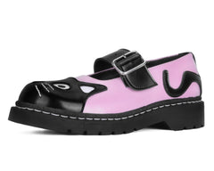 T.U.K. Shoes T2344 Black & Pink Kitty Mary Jane