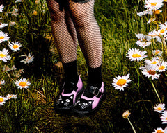 T.U.K. Shoes T2344 Black & Pink Kitty Mary Jane