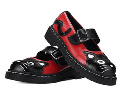 T.U.K. Shoes T2360 Black & Red Kitty Mary Jane