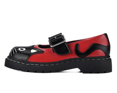 T.U.K. Shoes T2360 Black & Red Kitty Mary Jane