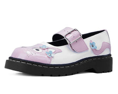 T.U.K. Shoes T2367 Pink & White Flower TUKskin Kitty Mary Jane