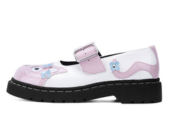 T.U.K. Shoes T2367 Pink & White Flower TUKskin Kitty Mary Jane