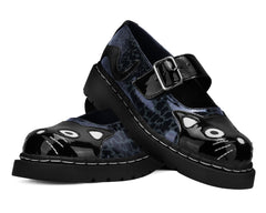 T.U.K. Shoes T2366 Black & Grey Leopard Kitty Mary Jane