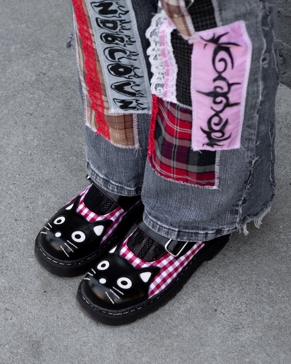 T.U.K. Shoes T2364 Black & Red Gingham Kitty Mary Jane