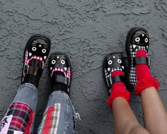 T.U.K. Shoes T2364 Black & Red Gingham Kitty Mary Jane