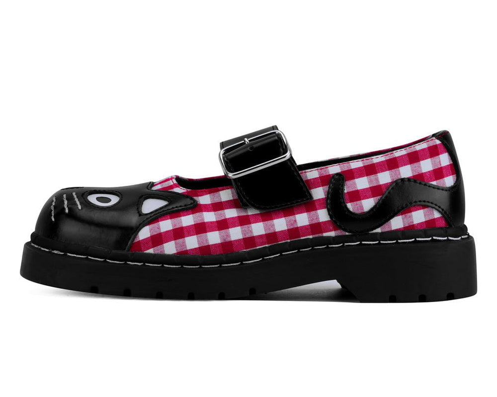 T.U.K. Shoes T2364 Black & Red Gingham Kitty Mary Jane