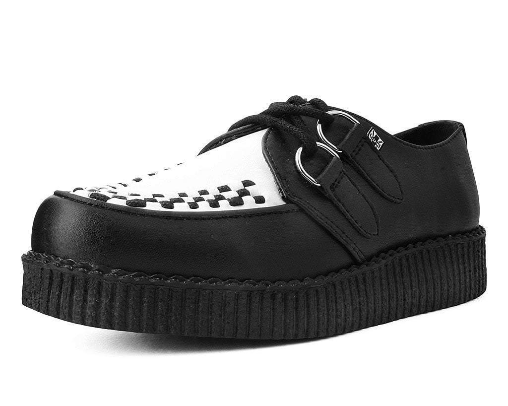 T.U.K. Shoes F9681 Black & White TUKskin™ Viva Low Creeper
