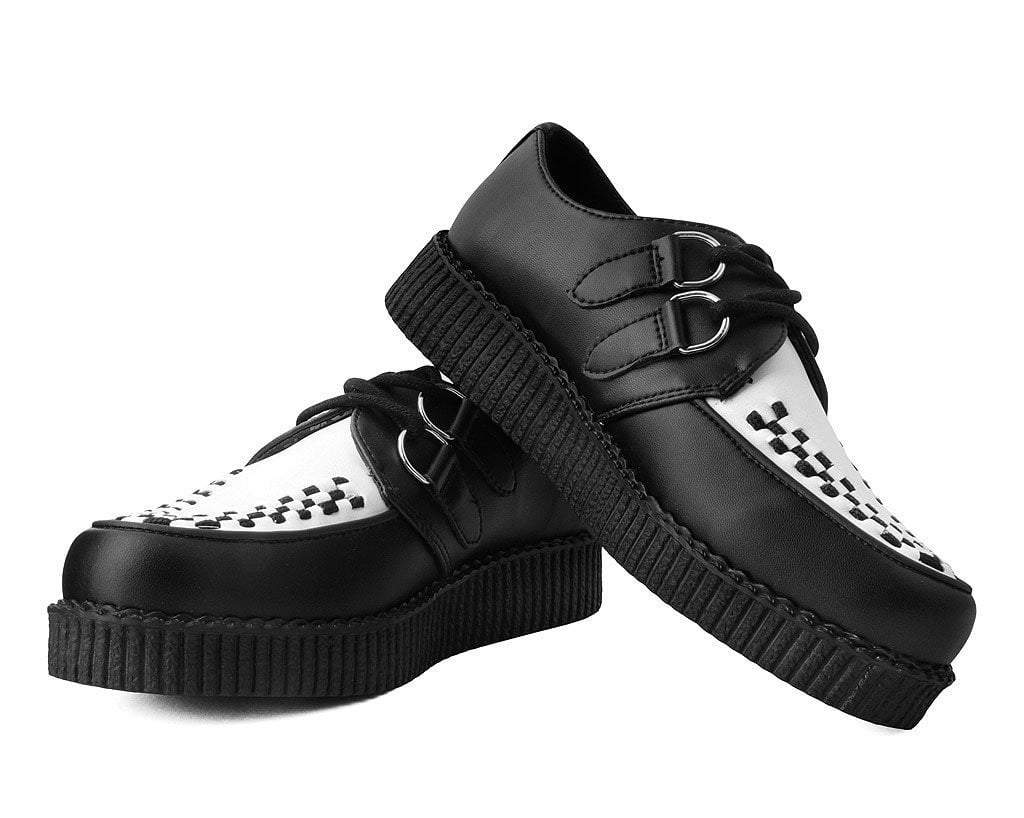 T.U.K. Shoes F9681 Black & White TUKskin™ Viva Low Creeper