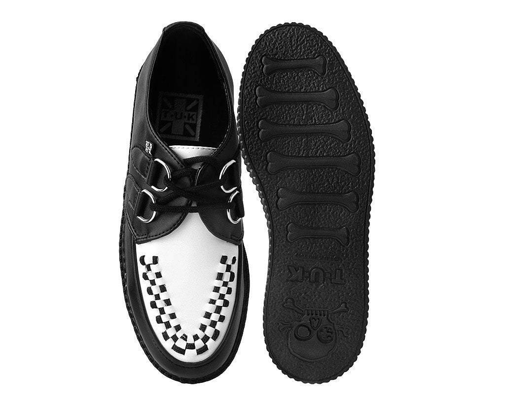 T.U.K. Shoes F9681 Black & White TUKskin™ Viva Low Creeper