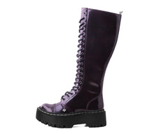 T.U.K. Shoes A3187 Burgundy Rub-Off Knee-High Double Decker Boot