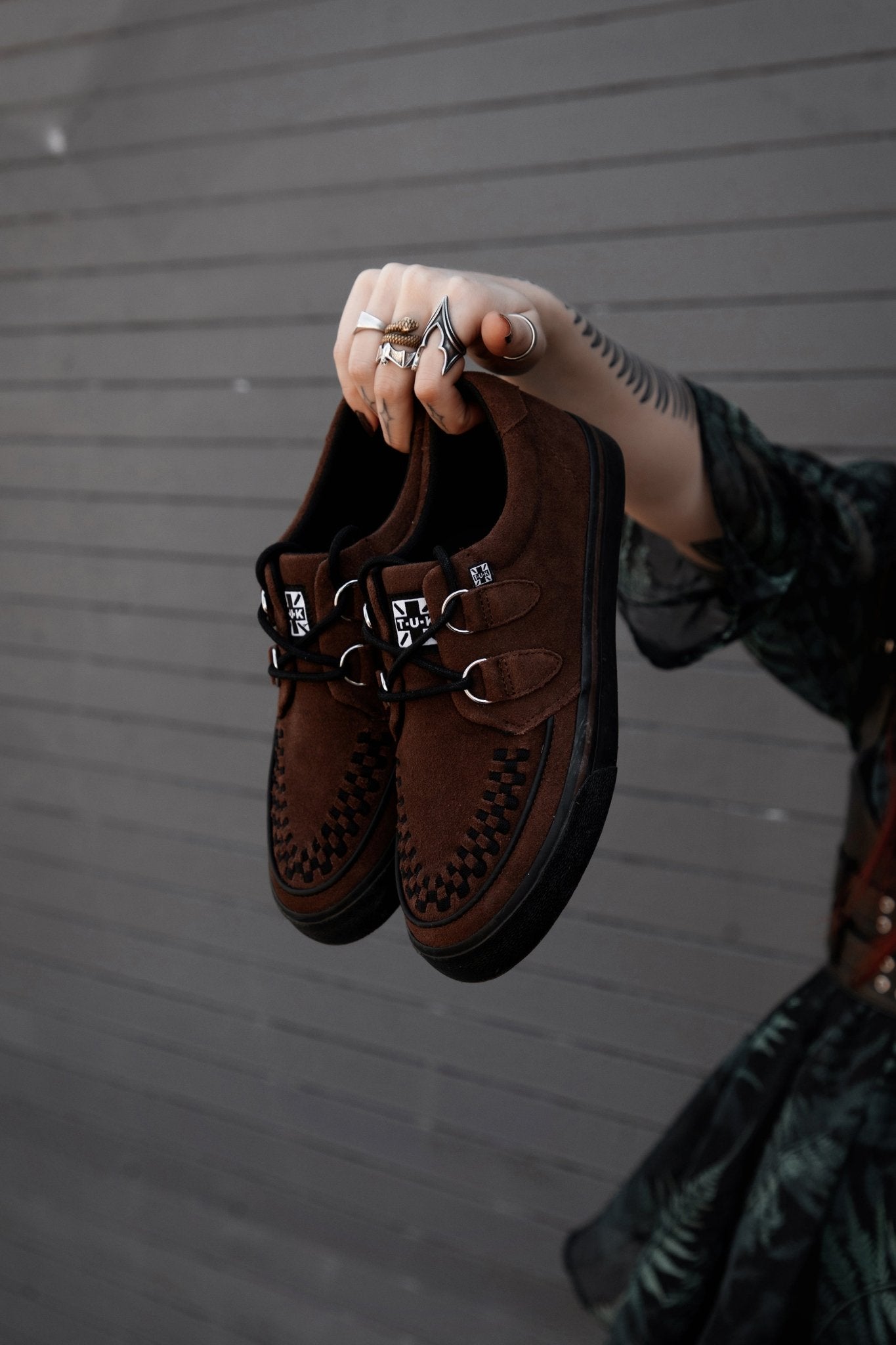 T.U.K. Shoes A3433 Brown Suede Creeper Sneaker