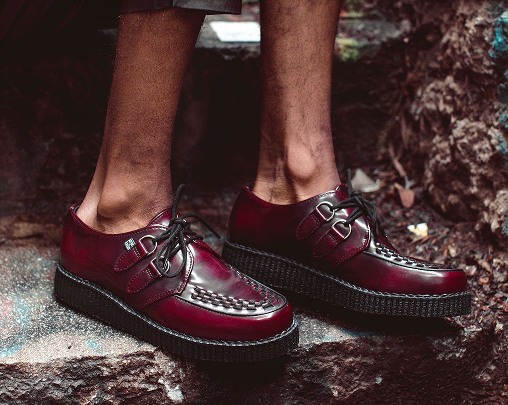 T.U.K. Shoes F9857 Burgundy Rub-Off TUKskin™ Viva Low Creeper