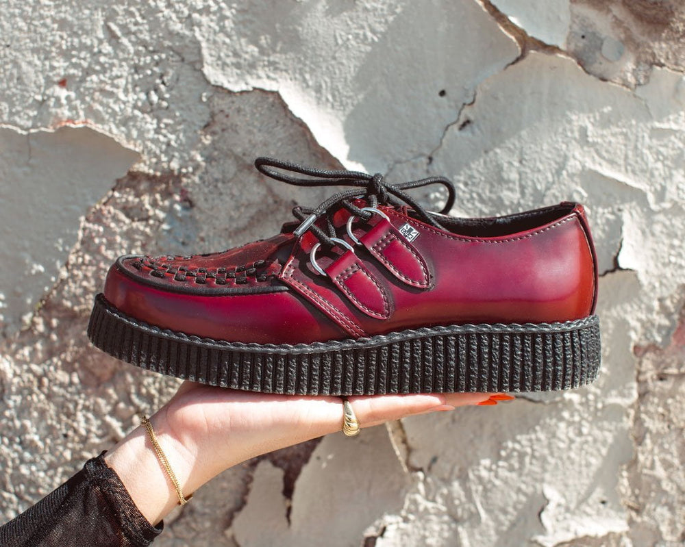 T.U.K. Shoes F9857 Burgundy Rub-Off TUKskin™ Viva Low Creeper