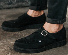 T.U.K. Shoes A8139 Suede Pointed Buckle Creeper