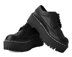 T.U.K. Shoes A9884 Black Double Decker Brogue