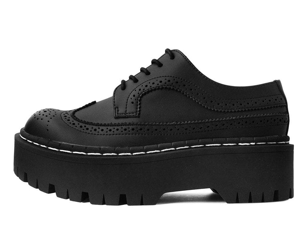 T.U.K. Shoes A9884 Black Double Decker Brogue