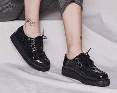 T.U.K. Shoes F9679 Black Patent Viva Low Sole Creeper