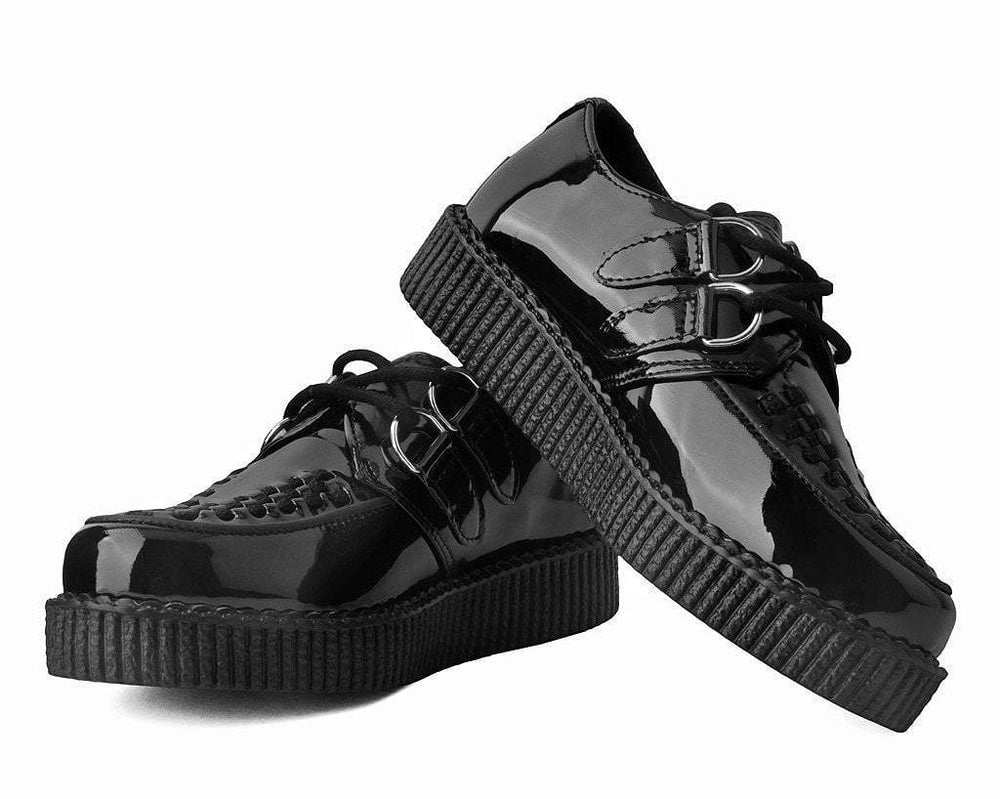 T.U.K. Shoes F9679 Black Patent Viva Low Sole Creeper
