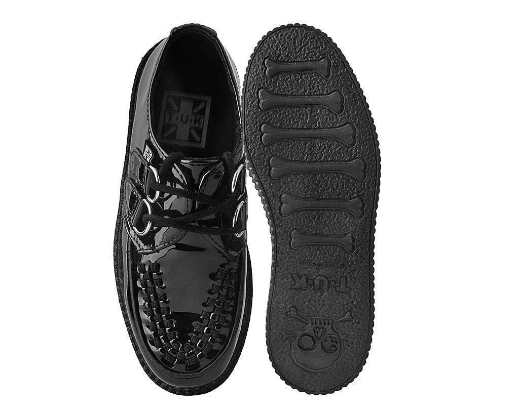 T.U.K. Shoes F9679 Black Patent Viva Low Sole Creeper