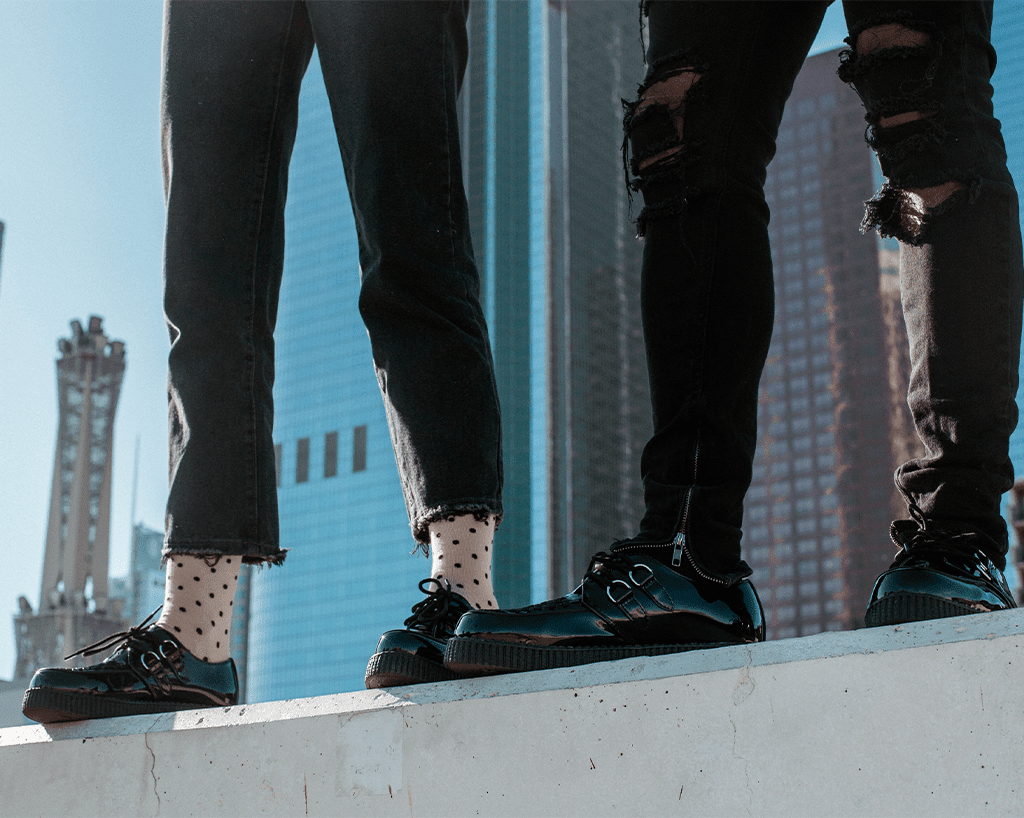 T.U.K. Shoes F9679 Black Patent Viva Low Sole Creeper