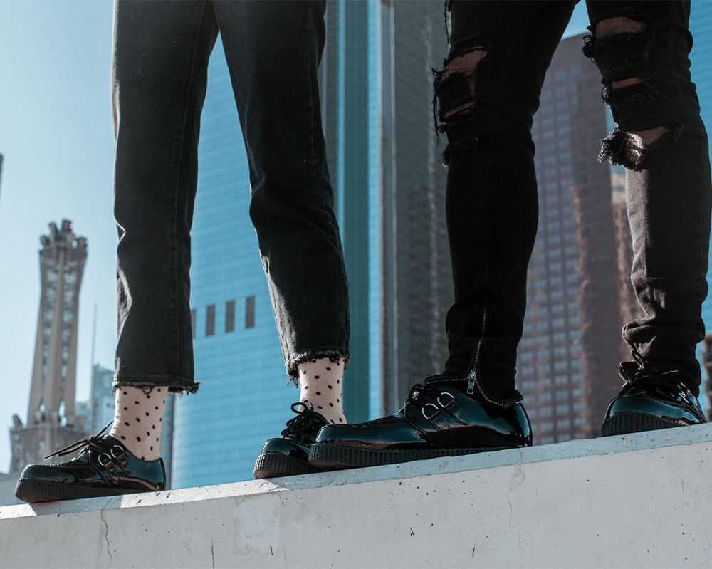 T.U.K. Shoes F9679 Black Patent Viva Low Sole Creeper