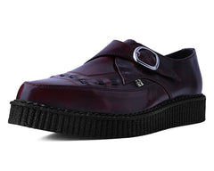 T.U.K. Shoes A9856 Burgundy Rub Off TUKskin™ Monk Buckle Creeper