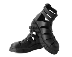 T.U.K. Shoes V9577L Black TUKskin™ Gladiator Viva Low Sandal