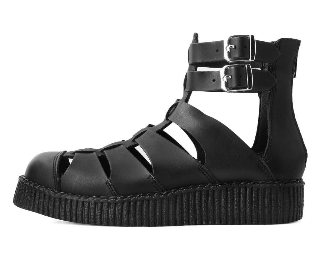 T.U.K. Shoes V9577L Black TUKskin™ Gladiator Viva Low Sandal