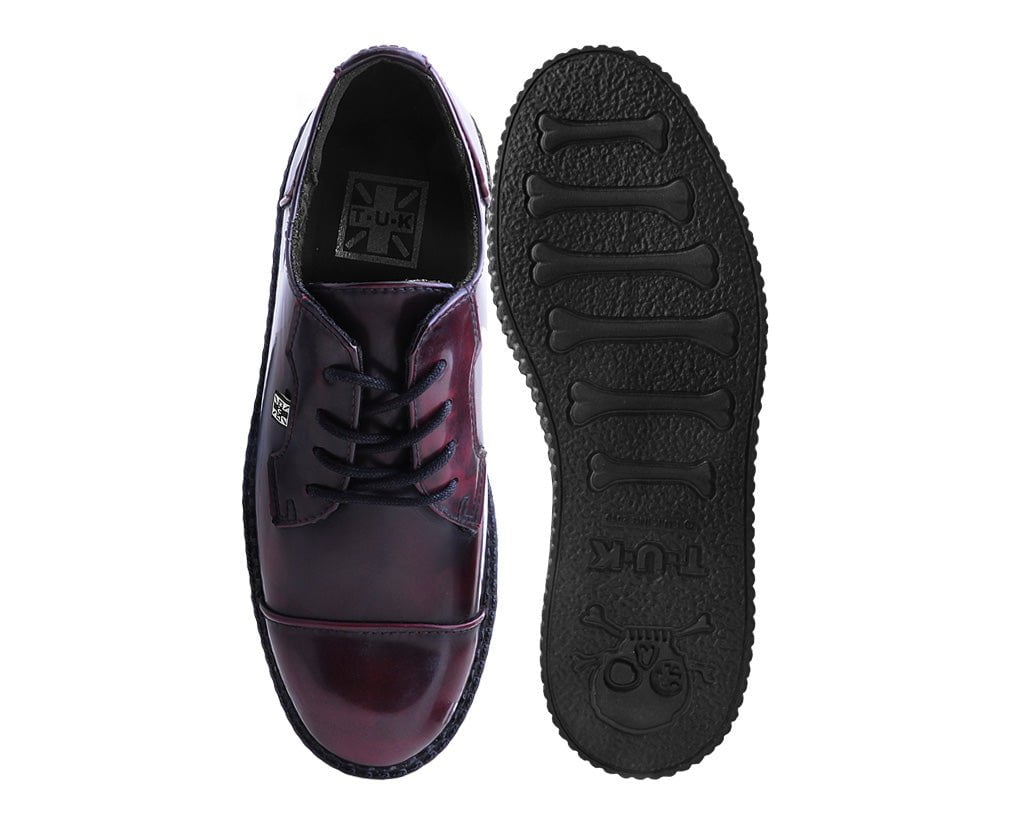 T.U.K. Shoes F3105 Burgundy TUKskin™ Toe Cap Viva Low Creeper