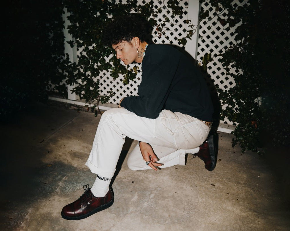 T.U.K. Shoes F3105 Burgundy TUKskin™ Toe Cap Viva Low Creeper