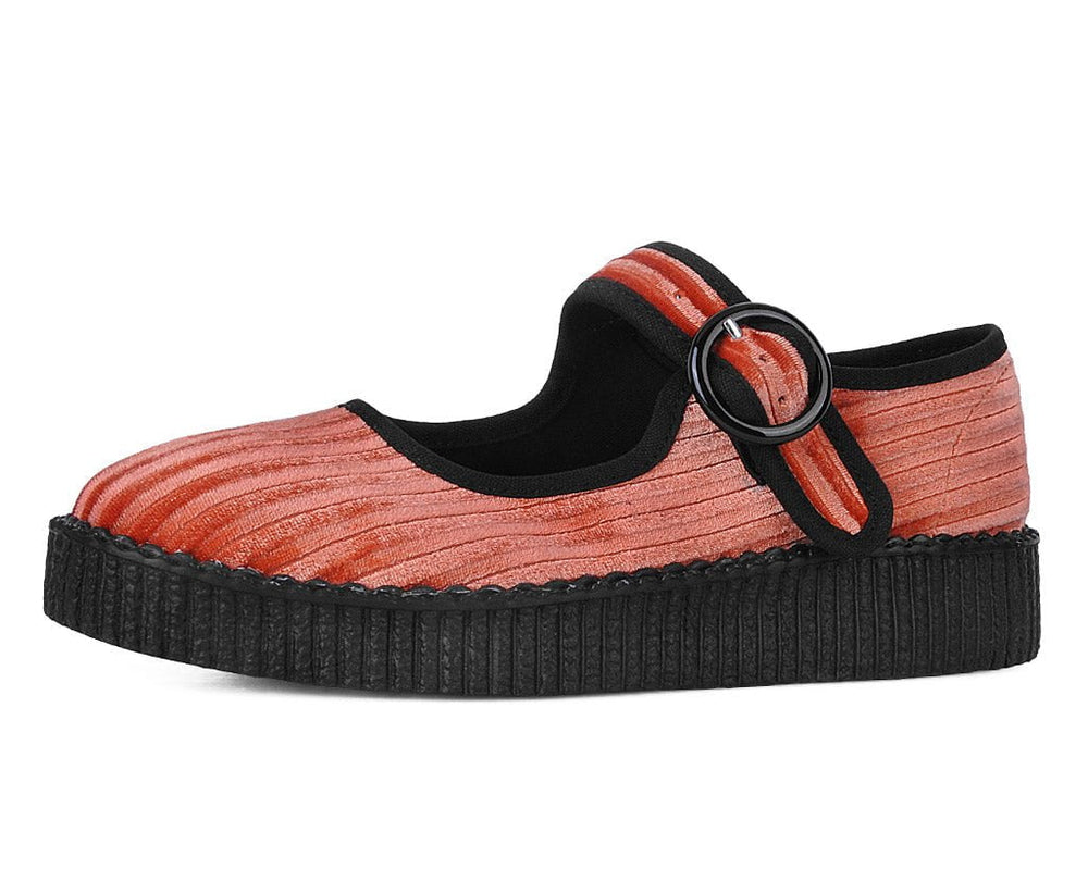 T.U.K. Shoes F3215L Orange Corduroy Viva Low Mary Jane