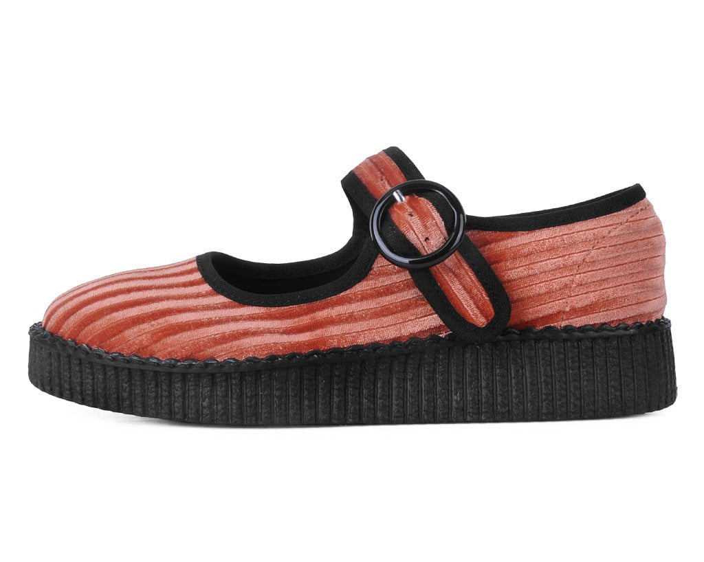 T.U.K. Shoes F3215L Orange Corduroy Viva Low Mary Jane