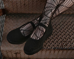 T.U.K. Shoes F3311L Black Mesh Web Viva Low Mary Jane