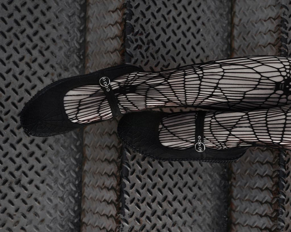 T.U.K. Shoes F3311L Black Mesh Web Viva Low Mary Jane