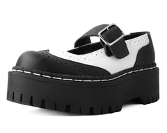 T.U.K. Shoes A9888L Black & White Double Decker Mary Jane