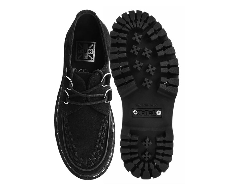 T.U.K. Shoes A3051 Black Suede Interlace Double Decker Creeper