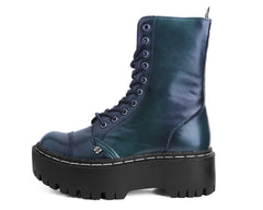 T.U.K. Shoes A3195 Green Rub-Off 10-Eye Double Decker Boot